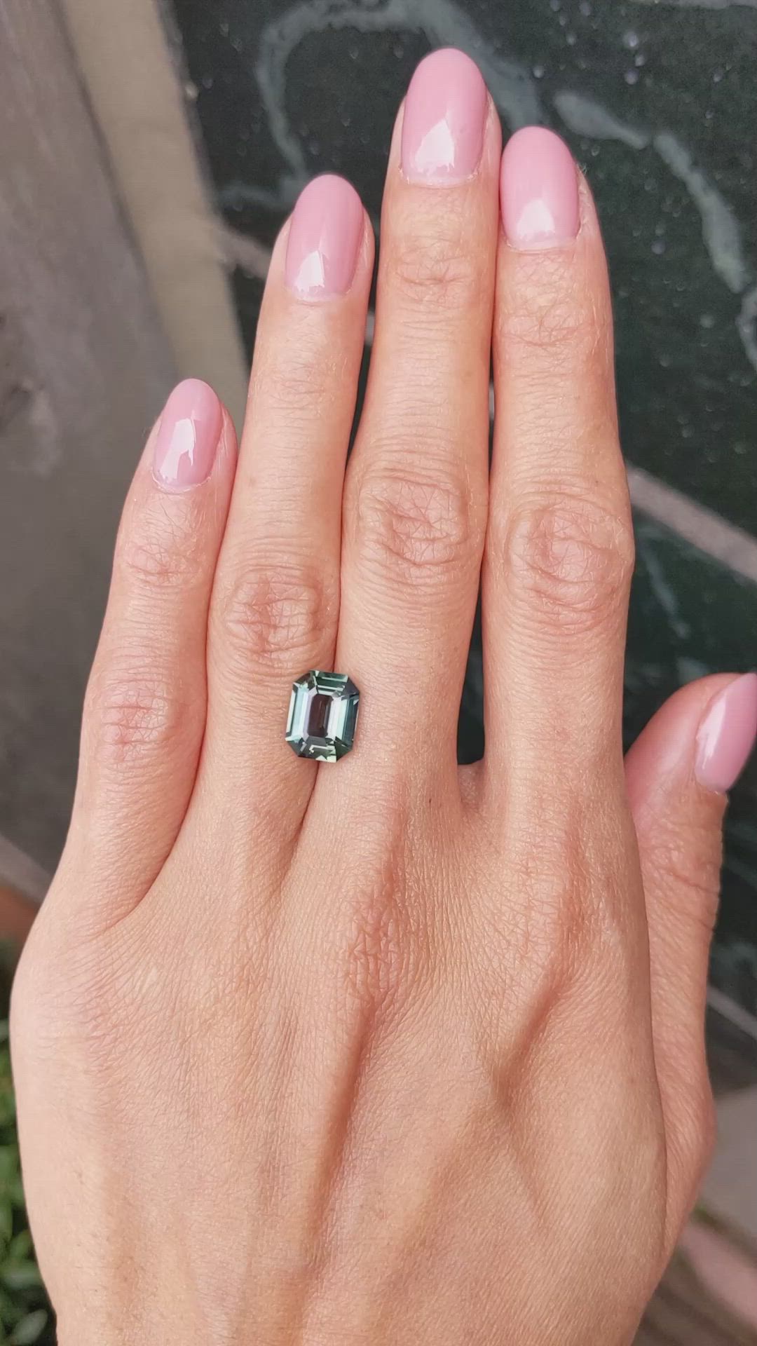 3.65 Ct. Bluish Green Sapphire from Ceylon (Sri Lanka) Size Video