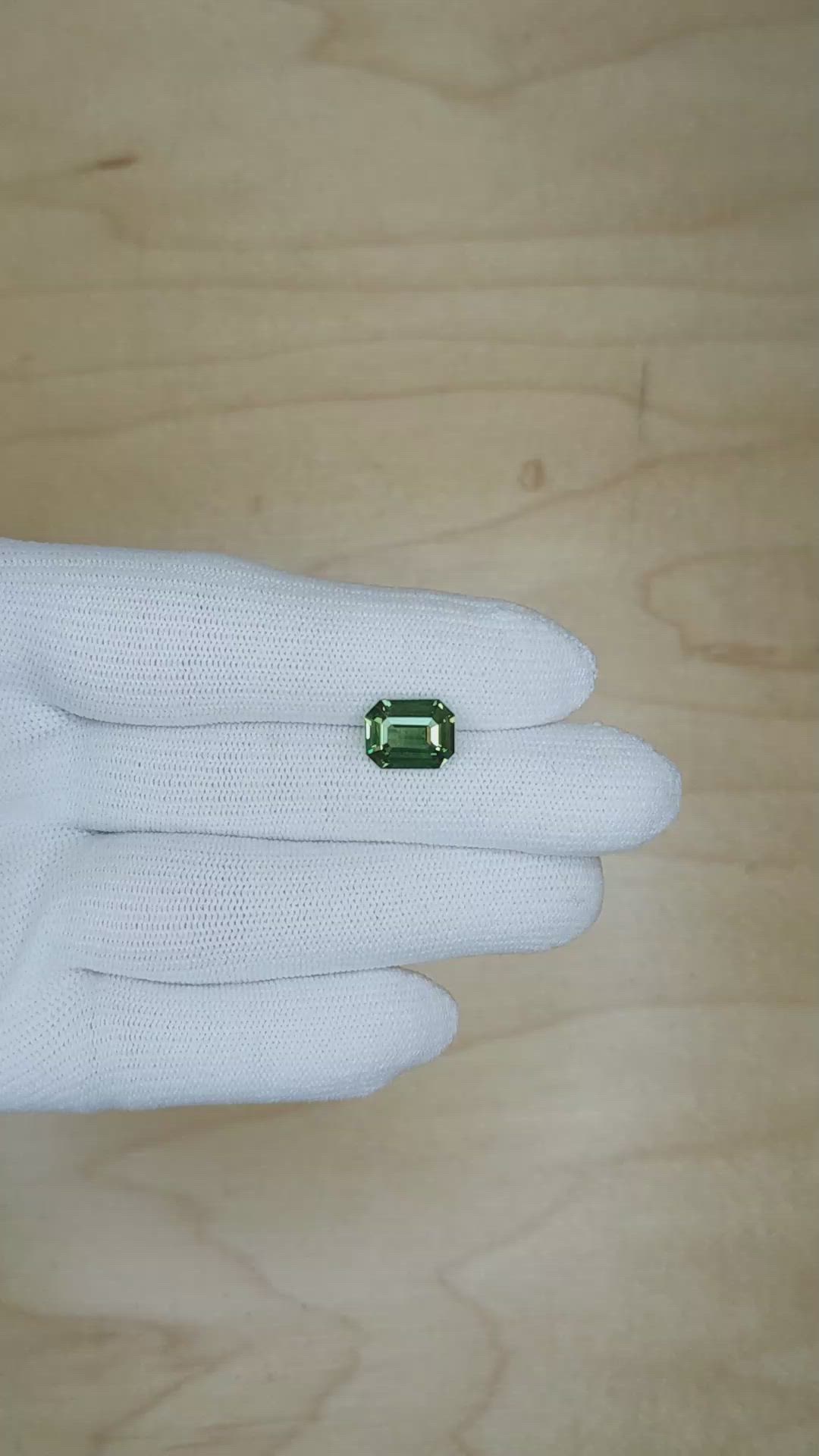 3.65 Ct. Bluish Green Sapphire from Ceylon (Sri Lanka) Size Video