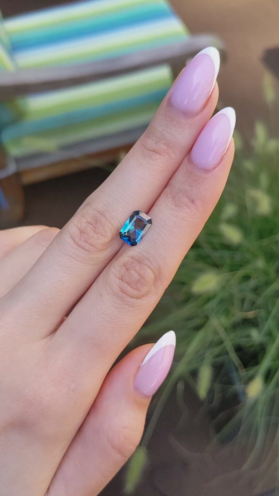2.50 Ct. Greenish Blue Sapphire from Ceylon (Sri Lanka) Size Video