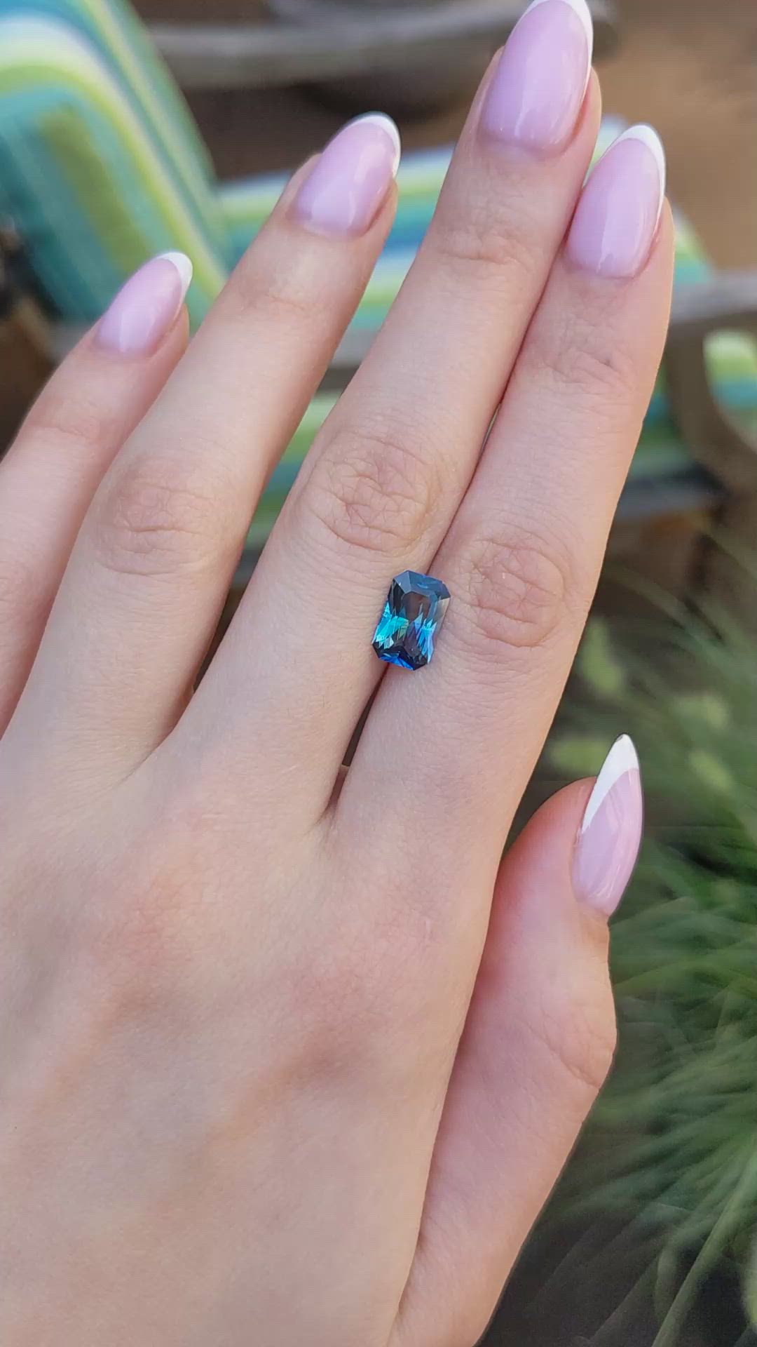 2.50 Ct. Greenish Blue Sapphire from Ceylon (Sri Lanka) Size Video