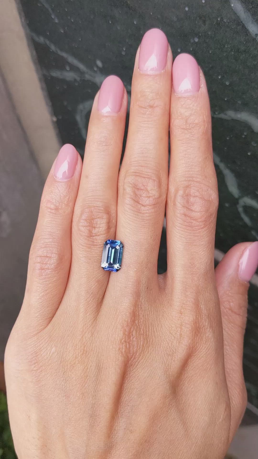 2.93 Ct. Greenish Blue Sapphire from Ceylon (Sri Lanka) Size Video