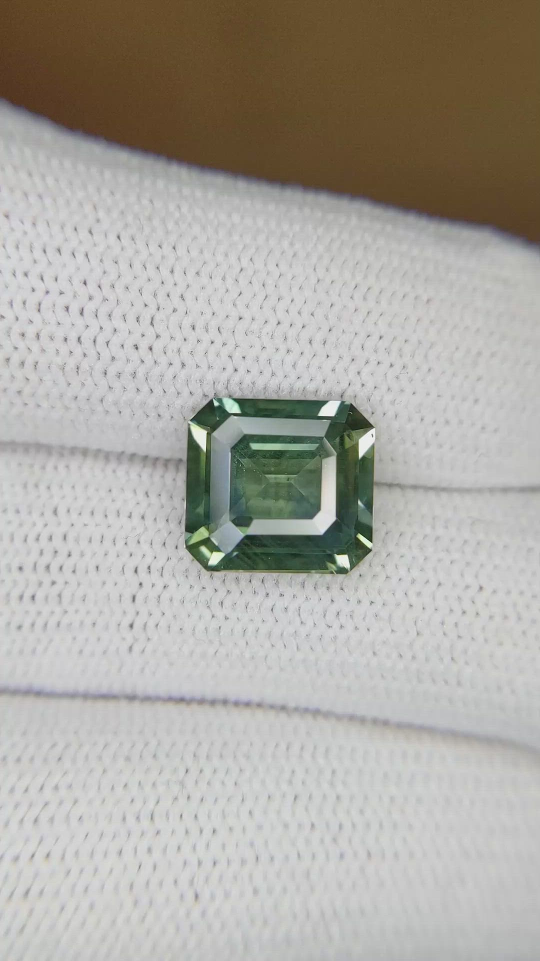 4.58 Ct. Bluish Green Sapphire from Madagascar Size Video