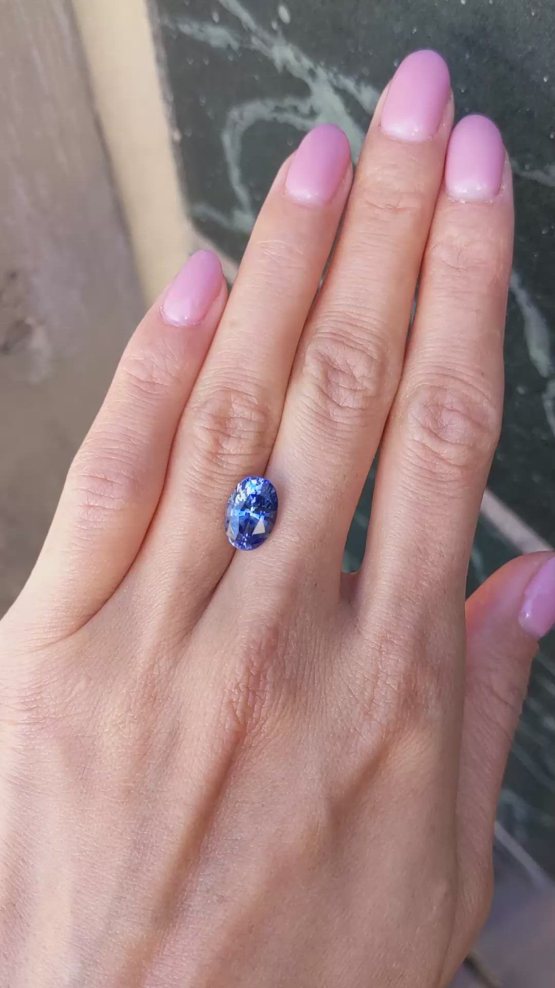 3.93 Ct. Blue Sapphire from Ceylon (Sri Lanka) Size Video