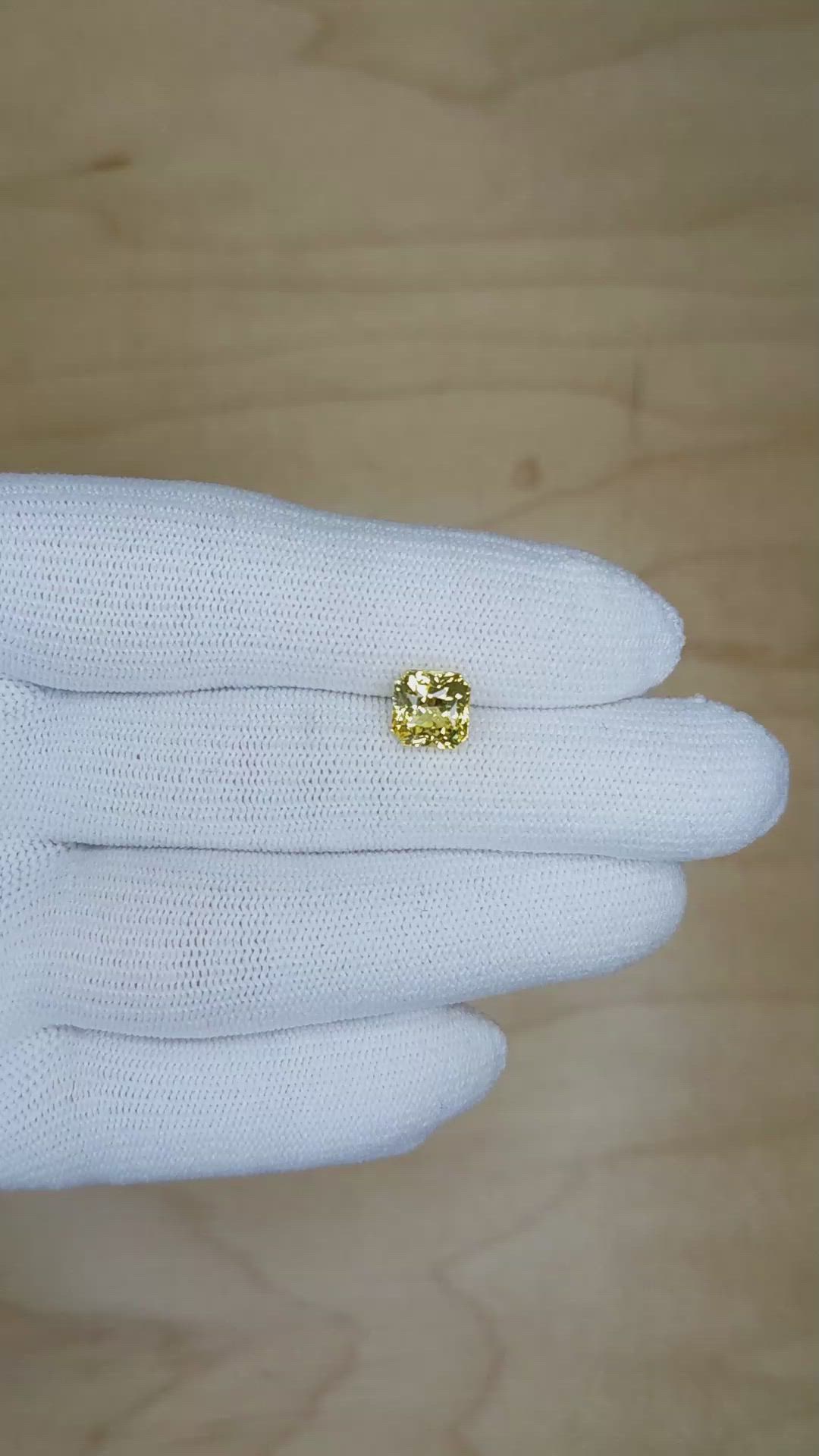 2.58 Ct. Yellow Sapphire from Ceylon (Sri Lanka) Size Video