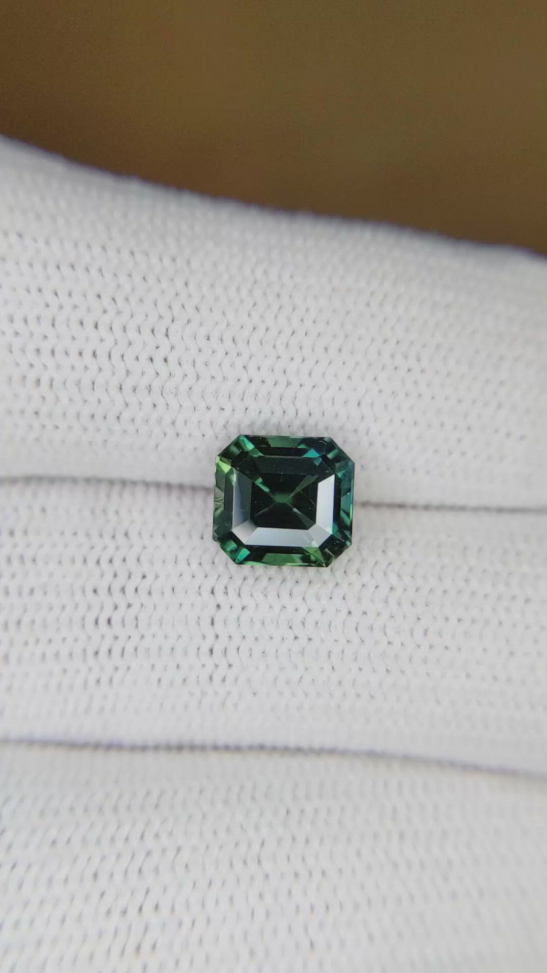 2.63 Ct. Bluish Green Sapphire from Madagascar Size Video
