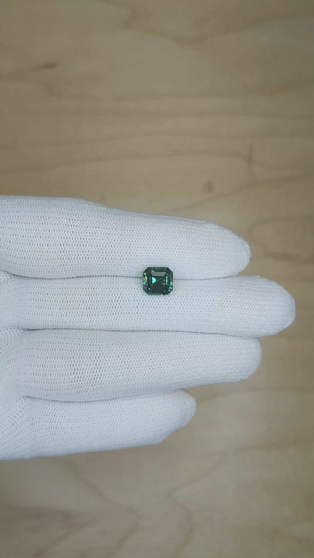 2.63 Ct. Bluish Green Sapphire from Madagascar Size Video