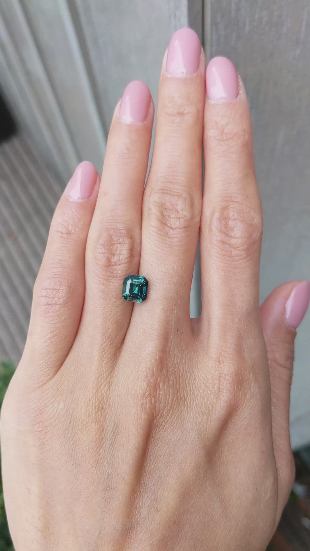 2.63 Ct. Bluish Green Sapphire from Madagascar Size Video