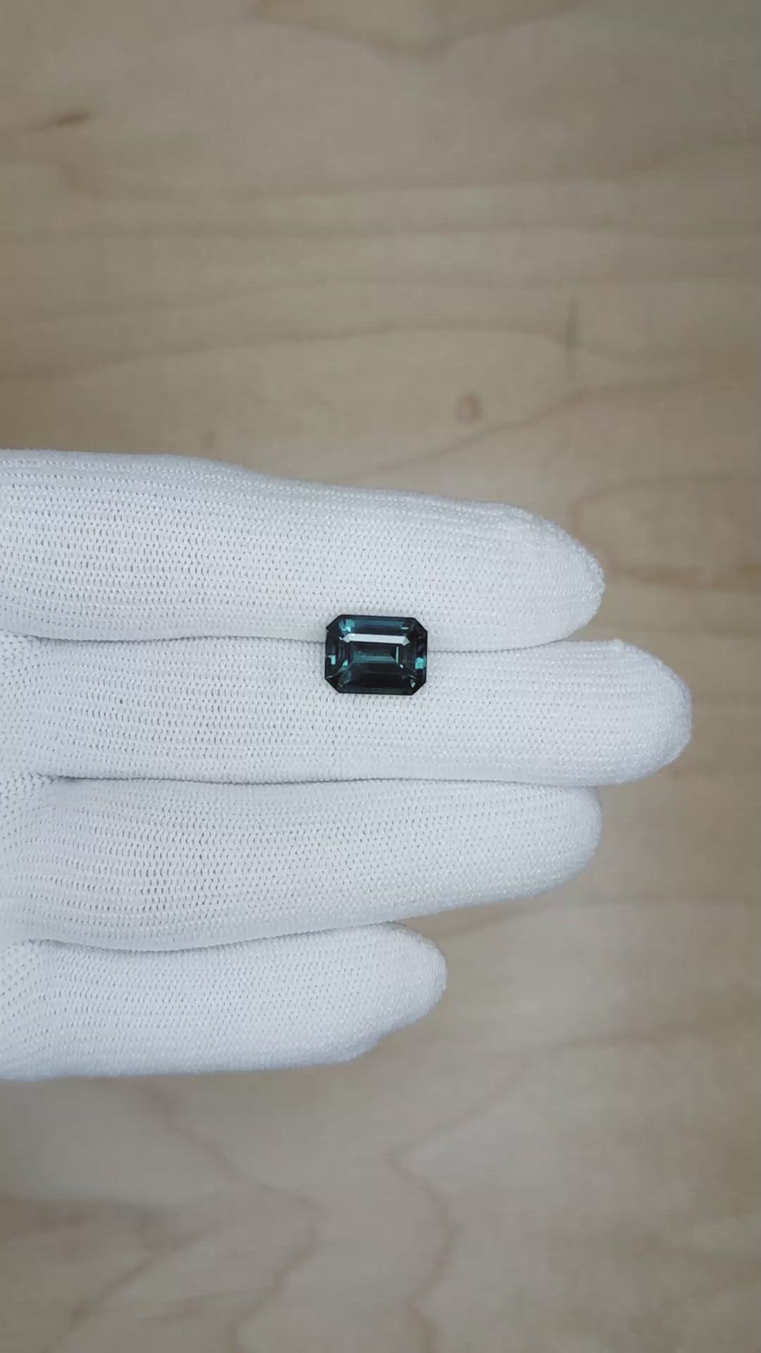 4.24 Ct. Greenish Blue Sapphire from Madagascar Size Video