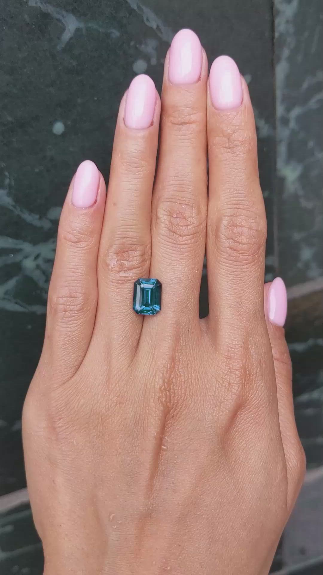 4.24 Ct. Greenish Blue Sapphire from Madagascar Size Video