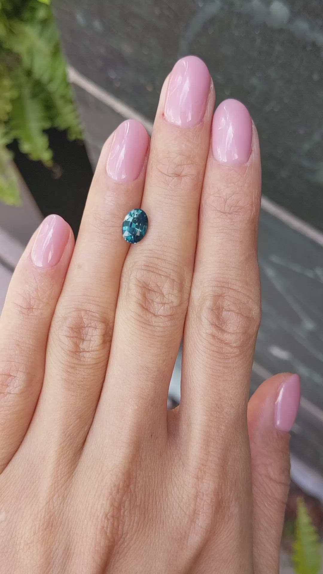 1.59 Ct. Greenish Blue Sapphire from Madagascar Size Video