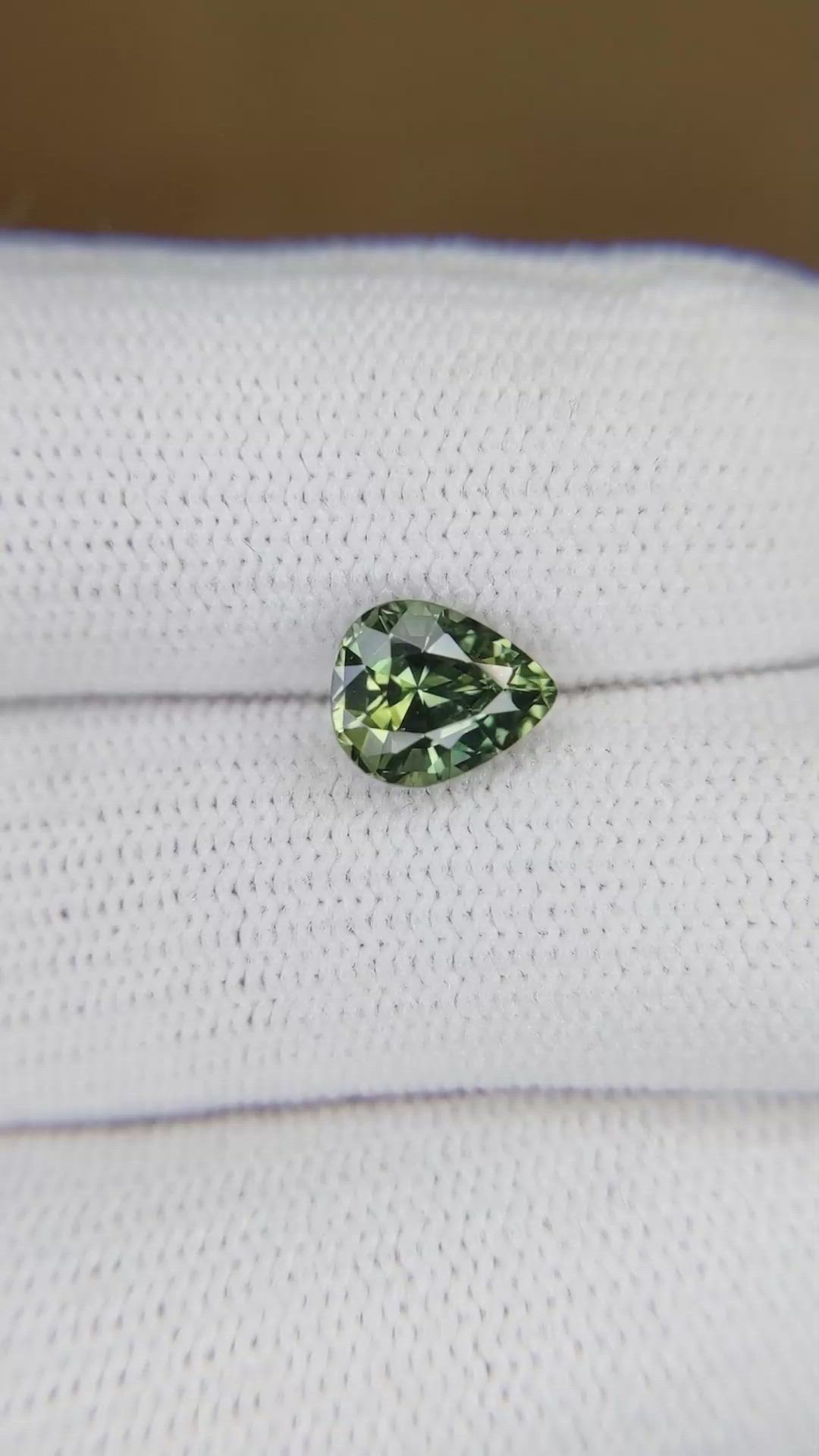 1.57 Ct. Yellowish Green Sapphire from Madagascar Size Video