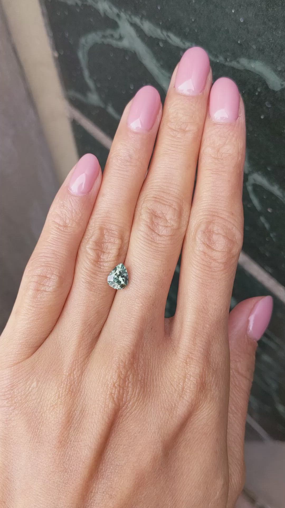 1.57 Ct. Yellowish Green Sapphire from Madagascar Size Video