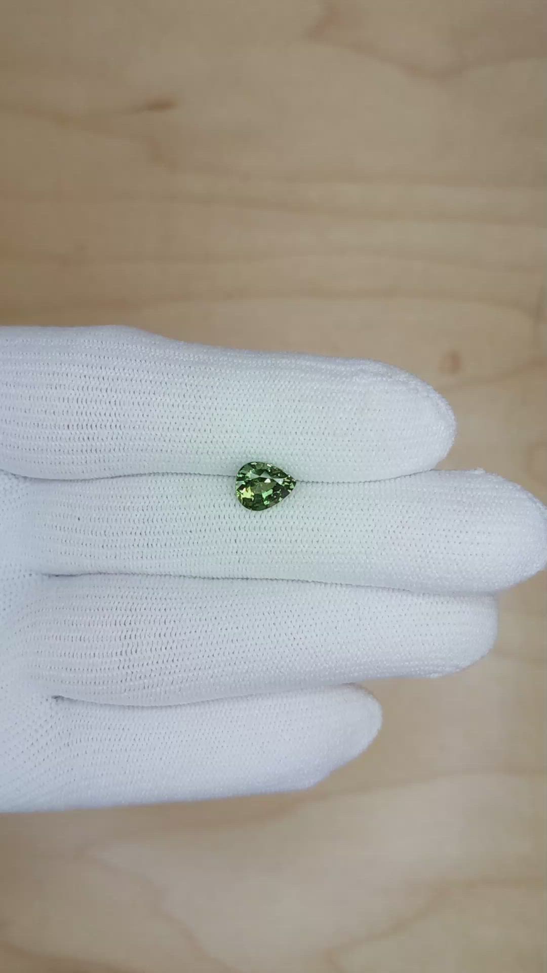 1.57 Ct. Yellowish Green Sapphire from Madagascar Size Video