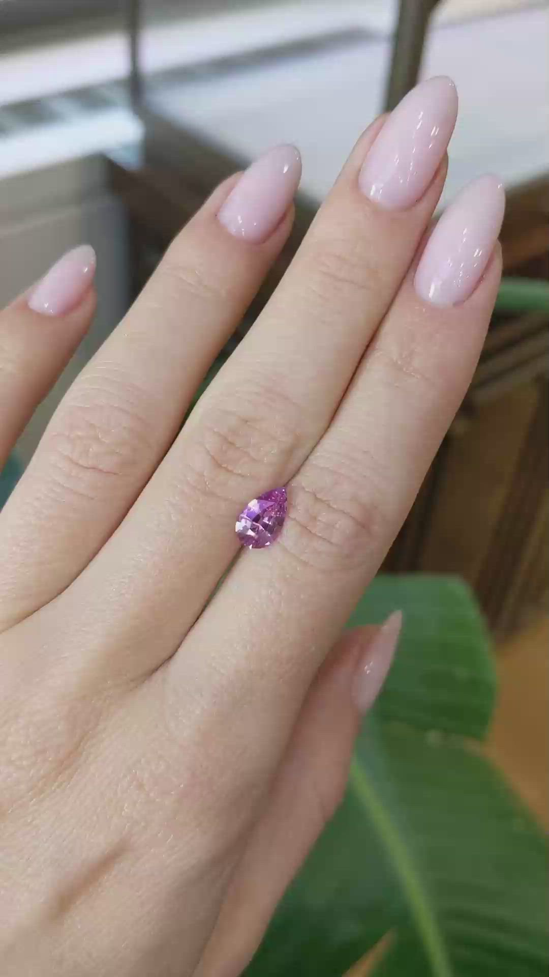 1.17 Ct. Pink Sapphire from Ceylon (Sri Lanka) Size Video