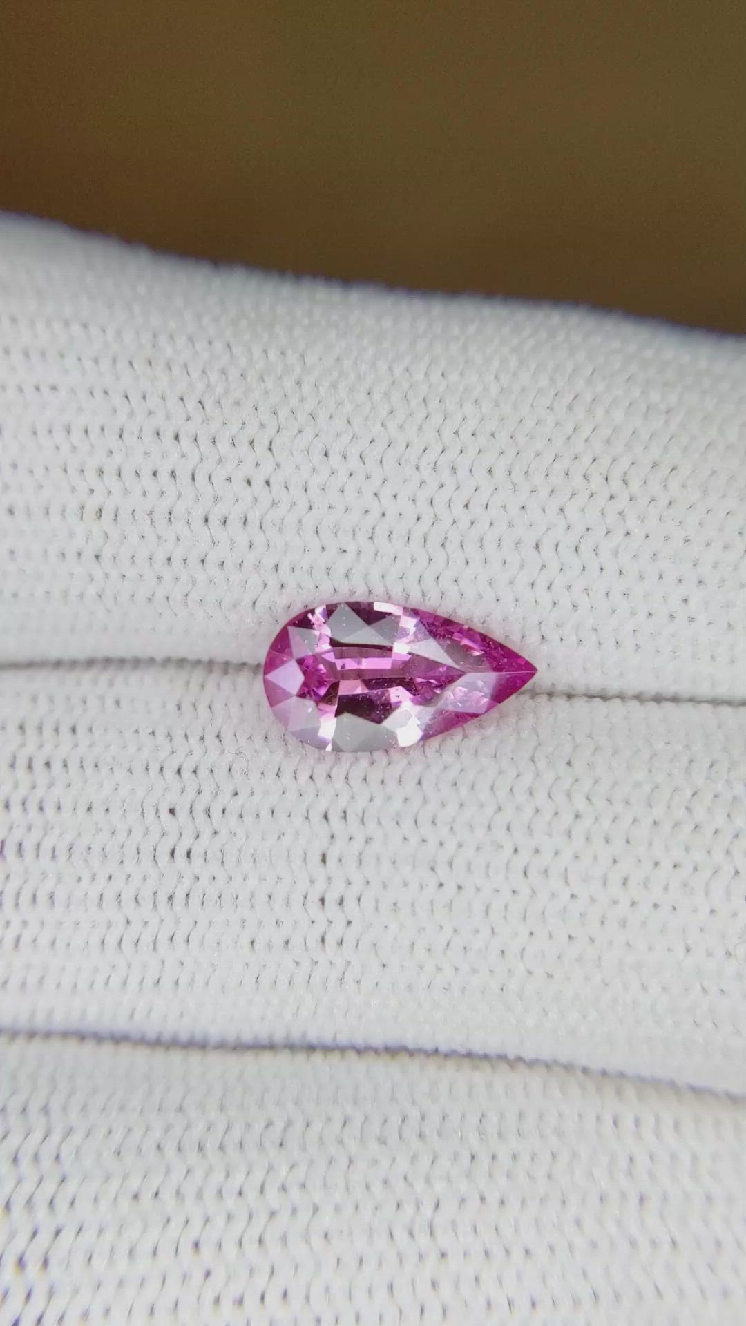 1.35 Ct. Purplish Pink Sapphire from Ceylon (Sri Lanka) Size Video
