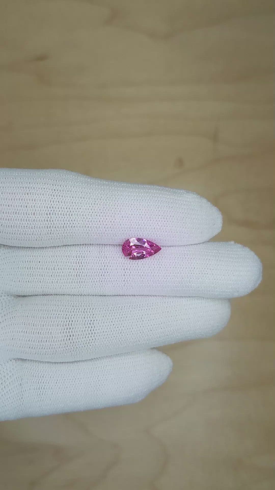 1.35 Ct. Purplish Pink Sapphire from Ceylon (Sri Lanka) Size Video