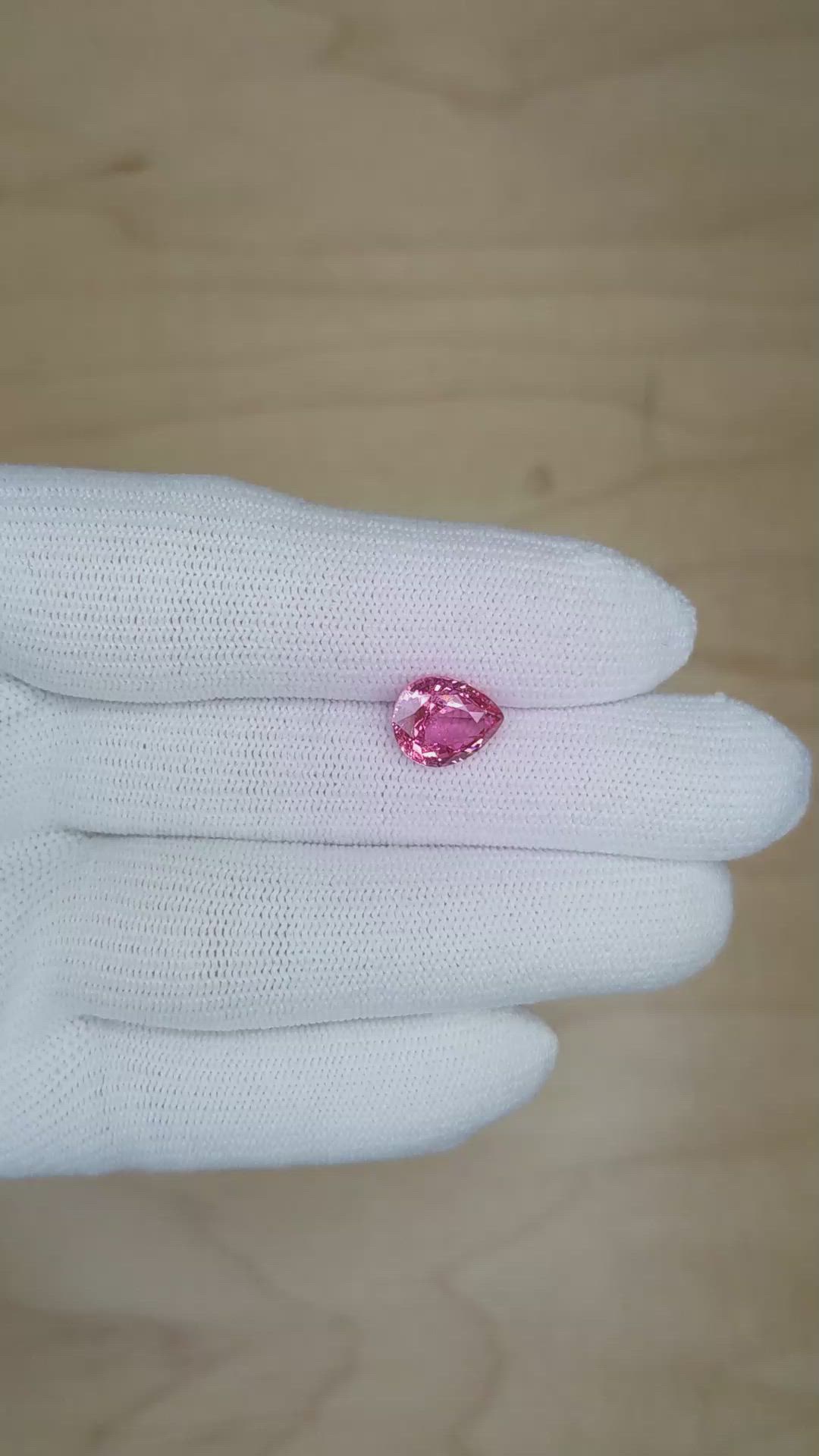 3.02 Ct. Reddish Pink Sapphire from Ceylon (Sri Lanka) Size Video
