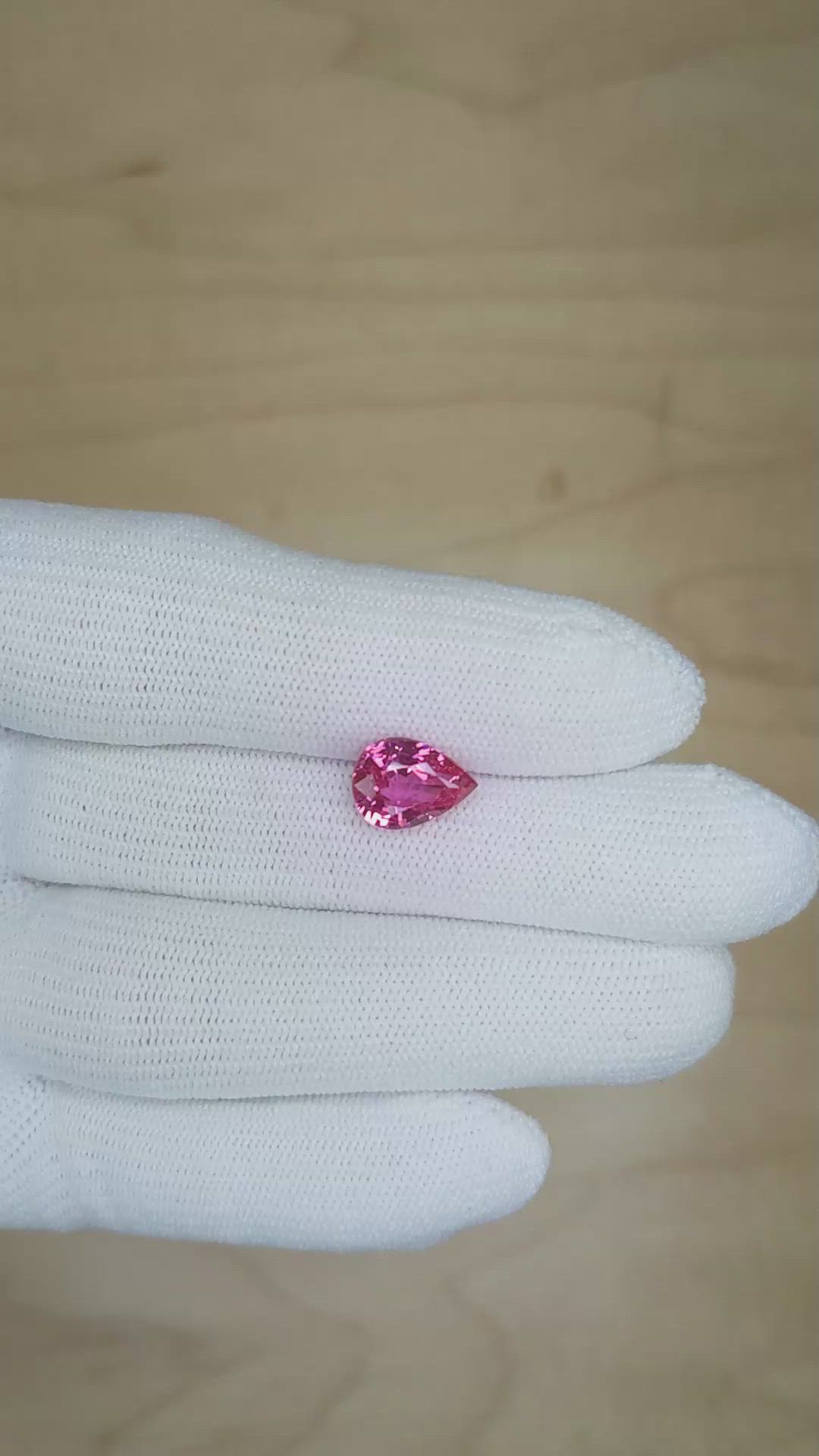 3.03 Ct. Reddish Pink Sapphire from Ceylon (Sri Lanka) Size Video
