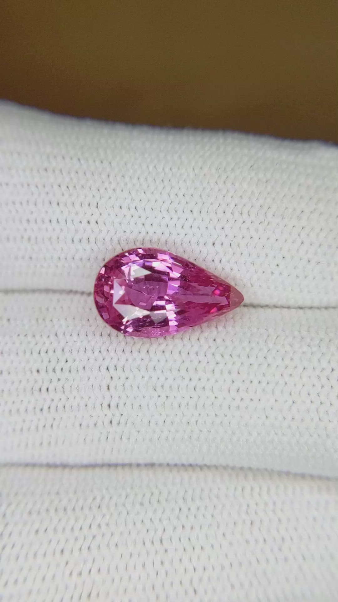 4.02 Ct. Pink Sapphire from Ceylon (Sri Lanka) Size Video