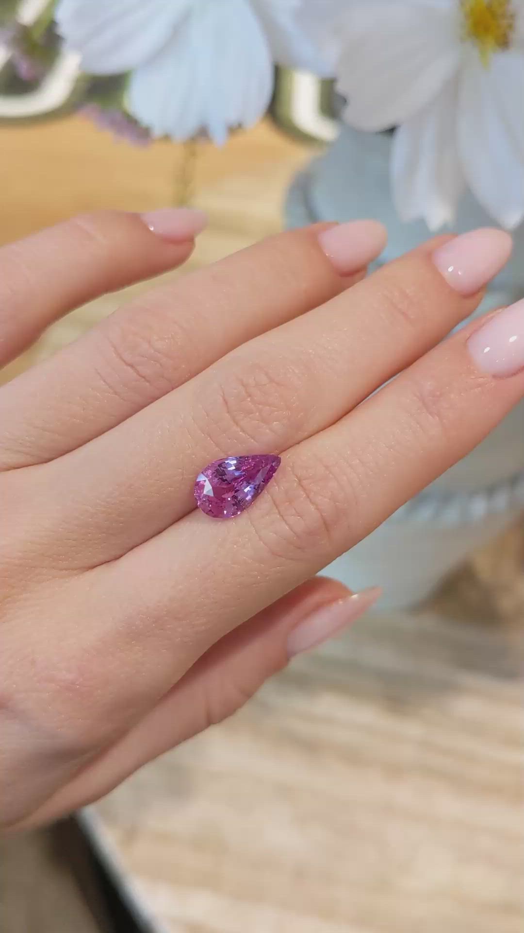 4.02 Ct. Pink Sapphire from Ceylon (Sri Lanka) Size Video
