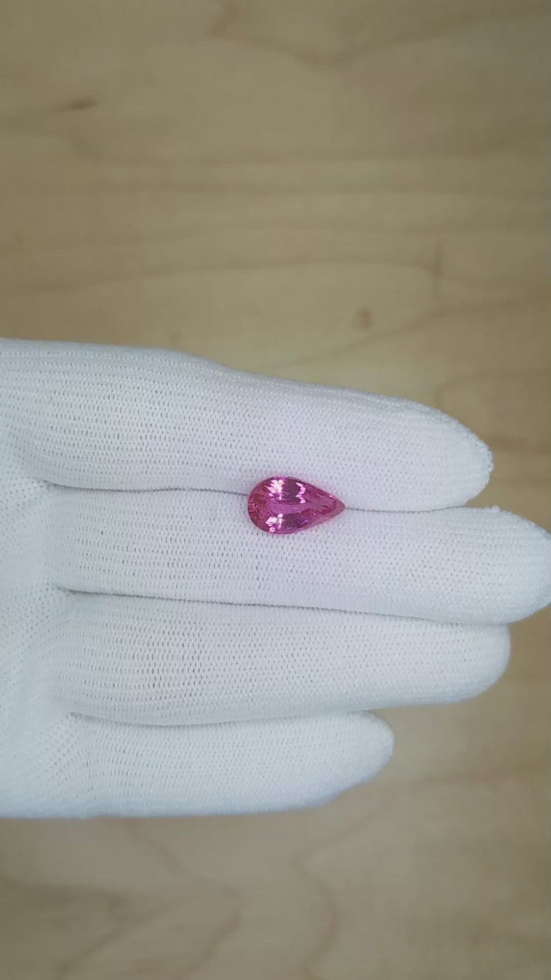 4.02 Ct. Pink Sapphire from Ceylon (Sri Lanka) Size Video