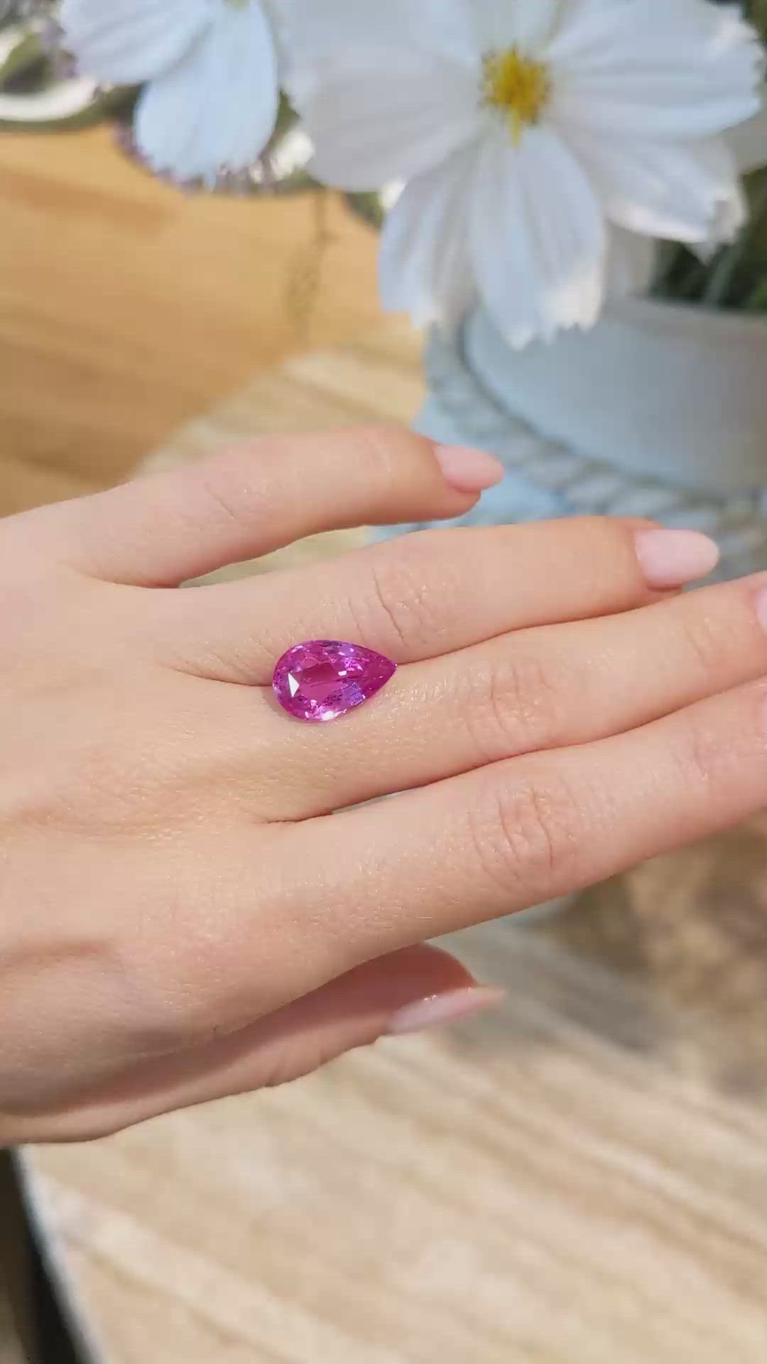 5.26 Ct. Reddish Pink Sapphire from Madagascar Size Video