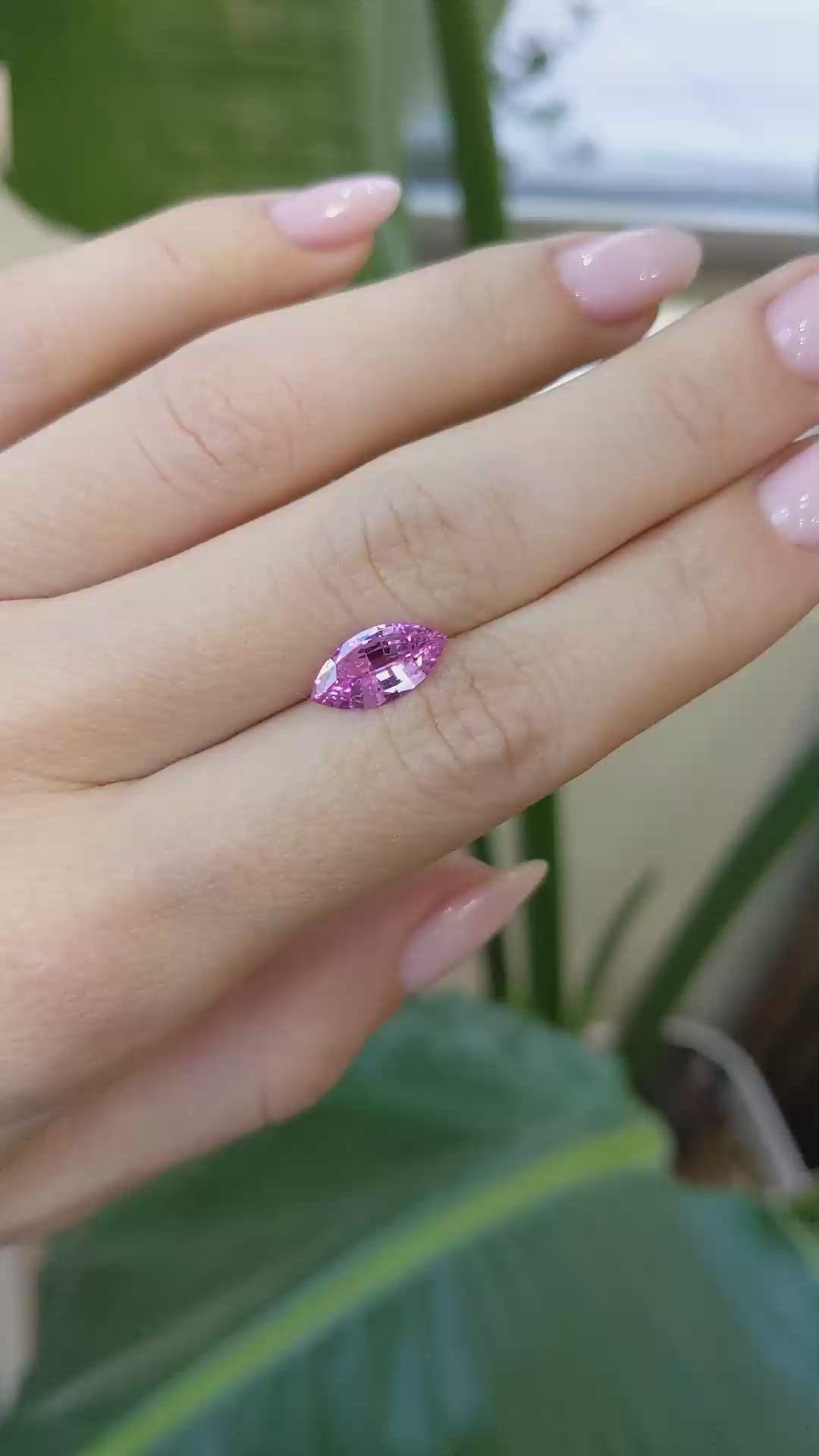 1.71 Ct. Pink Sapphire from Ceylon (Sri Lanka) Size Video