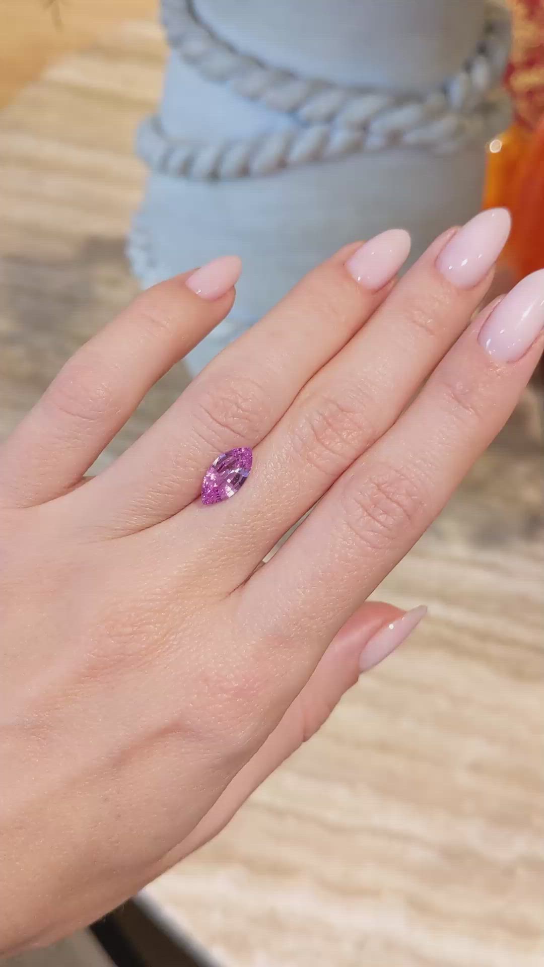 1.71 Ct. Pink Sapphire from Ceylon (Sri Lanka) Size Video