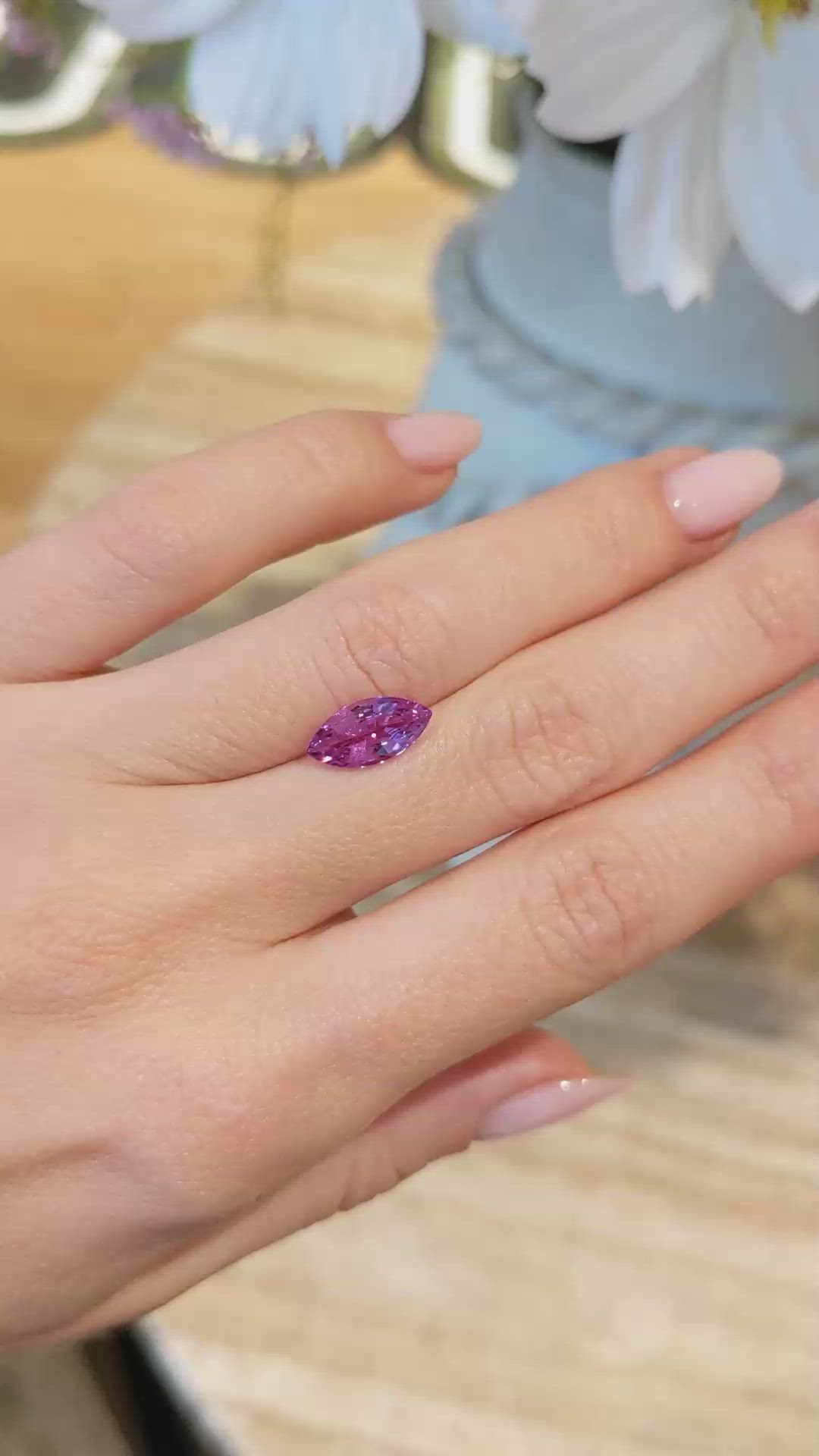 1.90 Ct. Pink Sapphire from Ceylon (Sri Lanka) Size Video