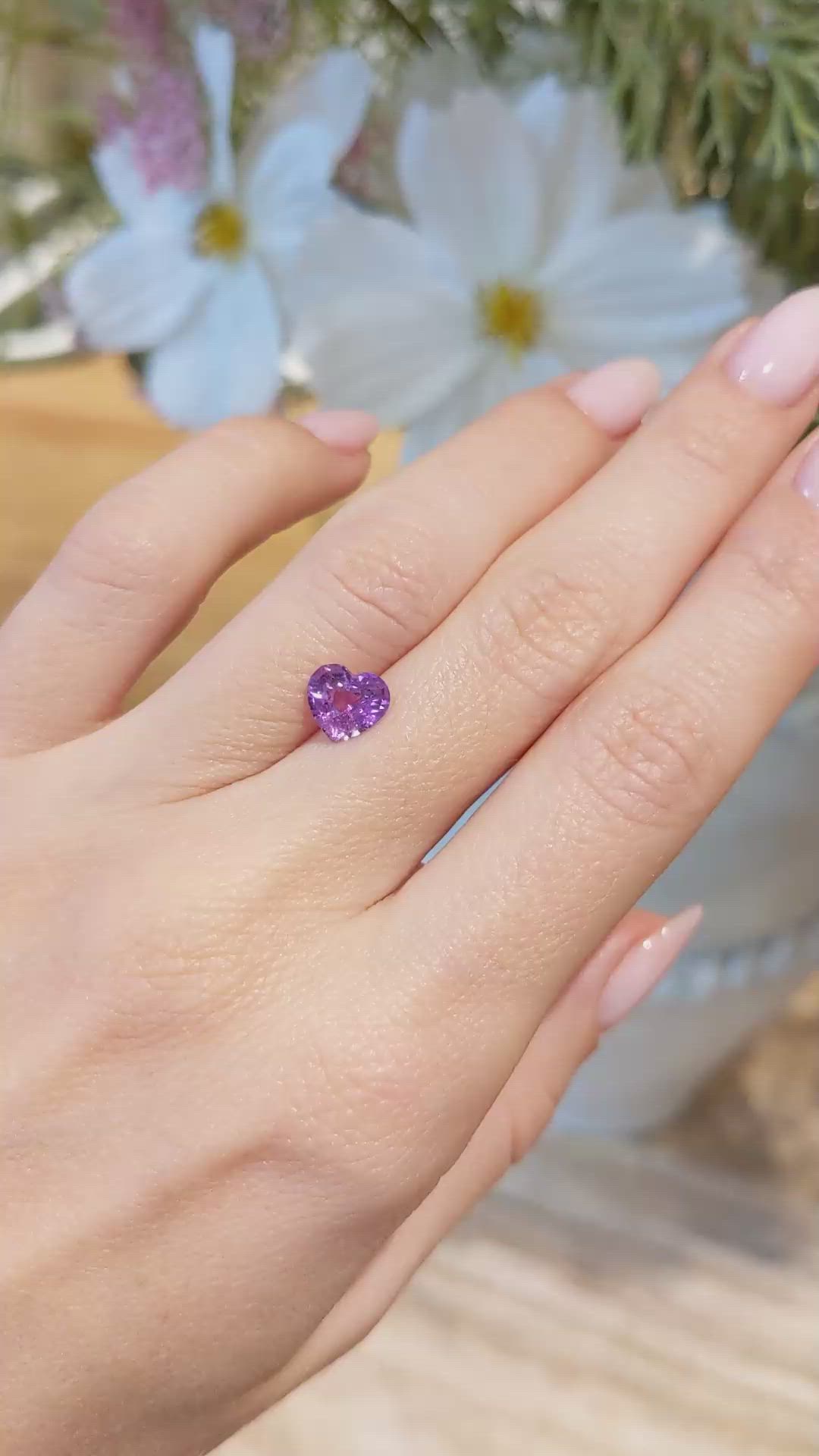 1.64 Ct. Purple Sapphire from Ceylon (Sri Lanka) Size Video