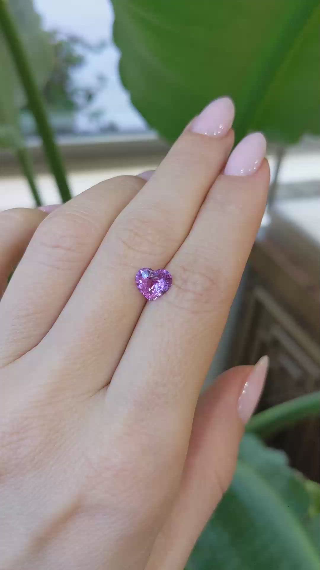 1.64 Ct. Purple Sapphire from Ceylon (Sri Lanka) Size Video