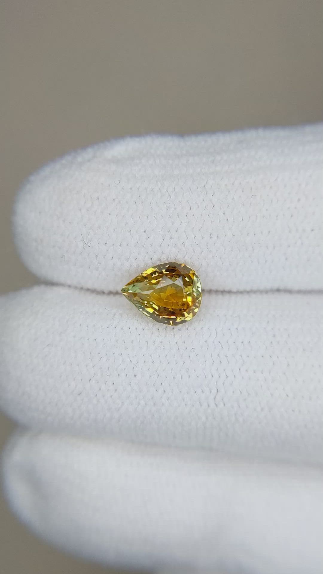 1.10 Ct. Greenish Yellow Sapphire from Montana Size Video