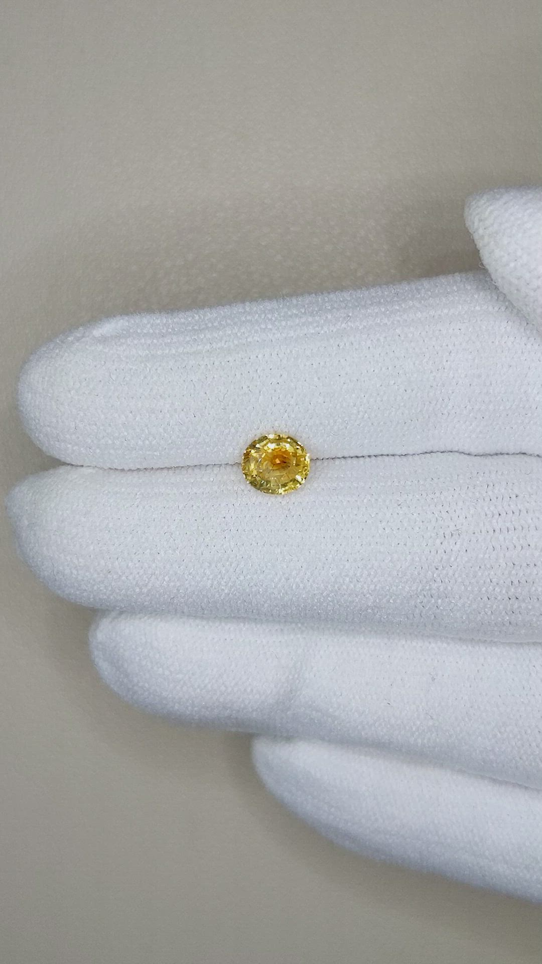 1.00 Ct. Yellow Sapphire from Montana Size Video