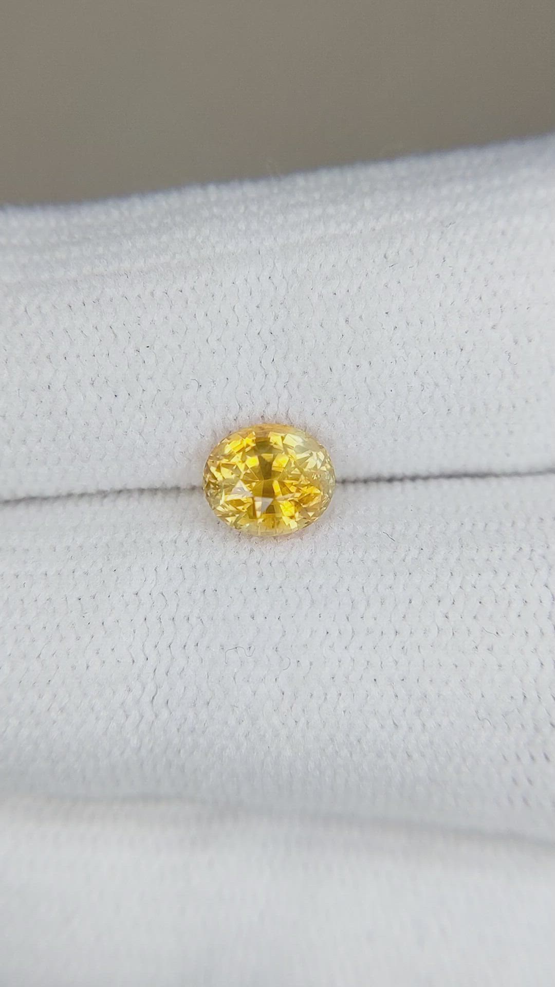 1.12 Ct. Yellow Sapphire from Montana Size Video