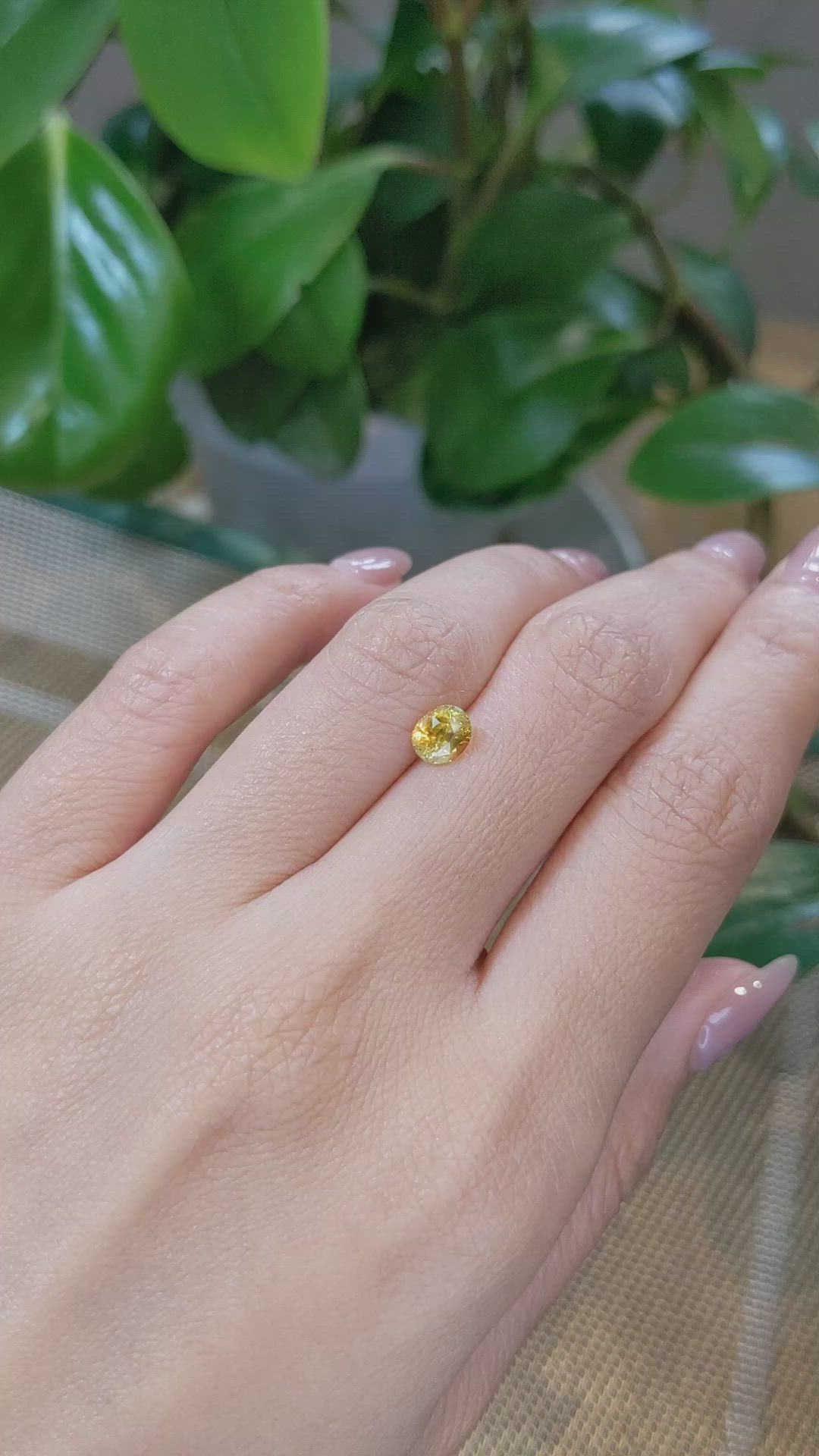 1.12 Ct. Yellow Sapphire from Montana Size Video