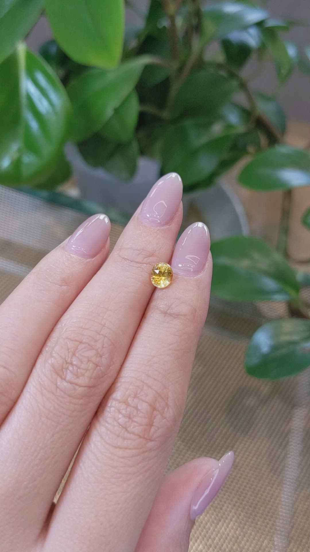1.12 Ct. Yellow Sapphire from Montana Size Video