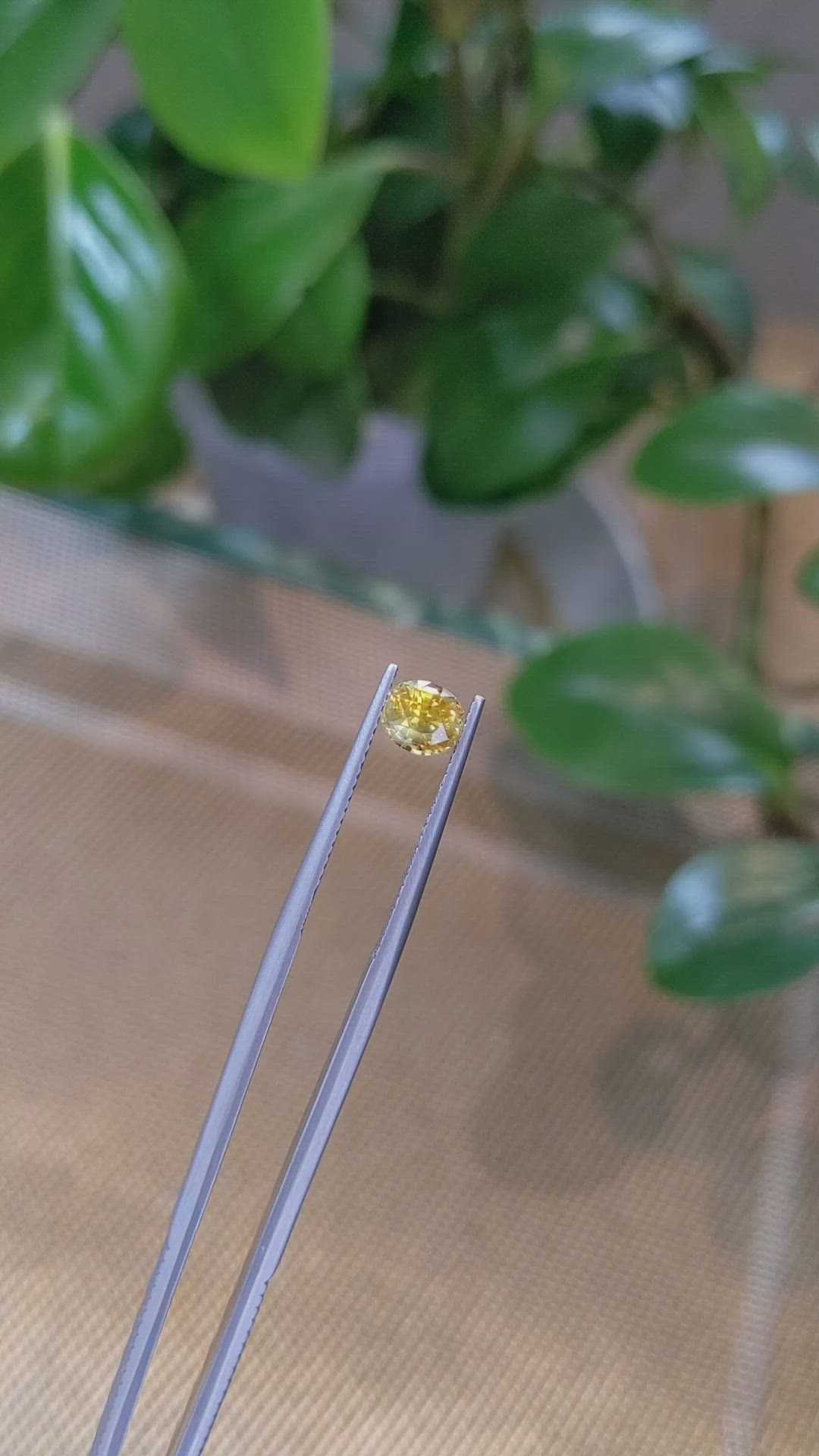 1.12 Ct. Yellow Sapphire from Montana Size Video