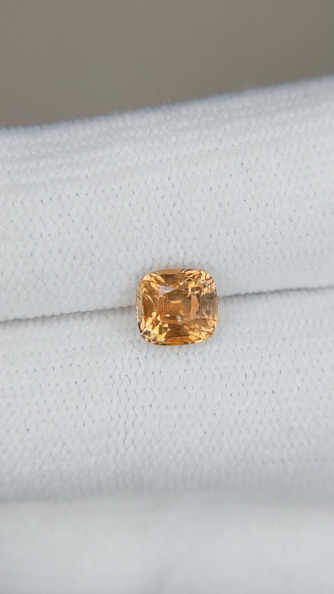 1.42 Ct. Yellowish Orange Sapphire from Montana Size Video