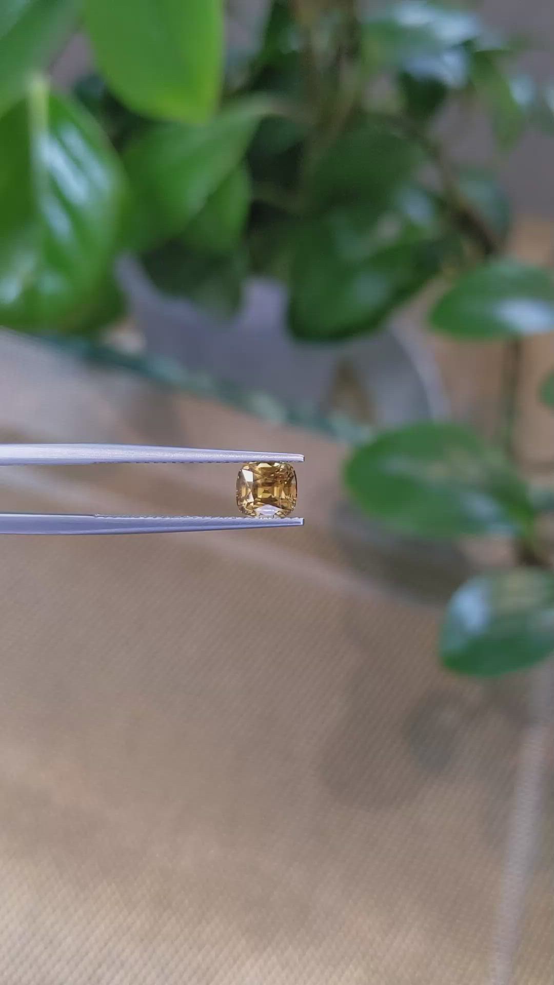 1.42 Ct. Yellowish Orange Sapphire from Montana Size Video