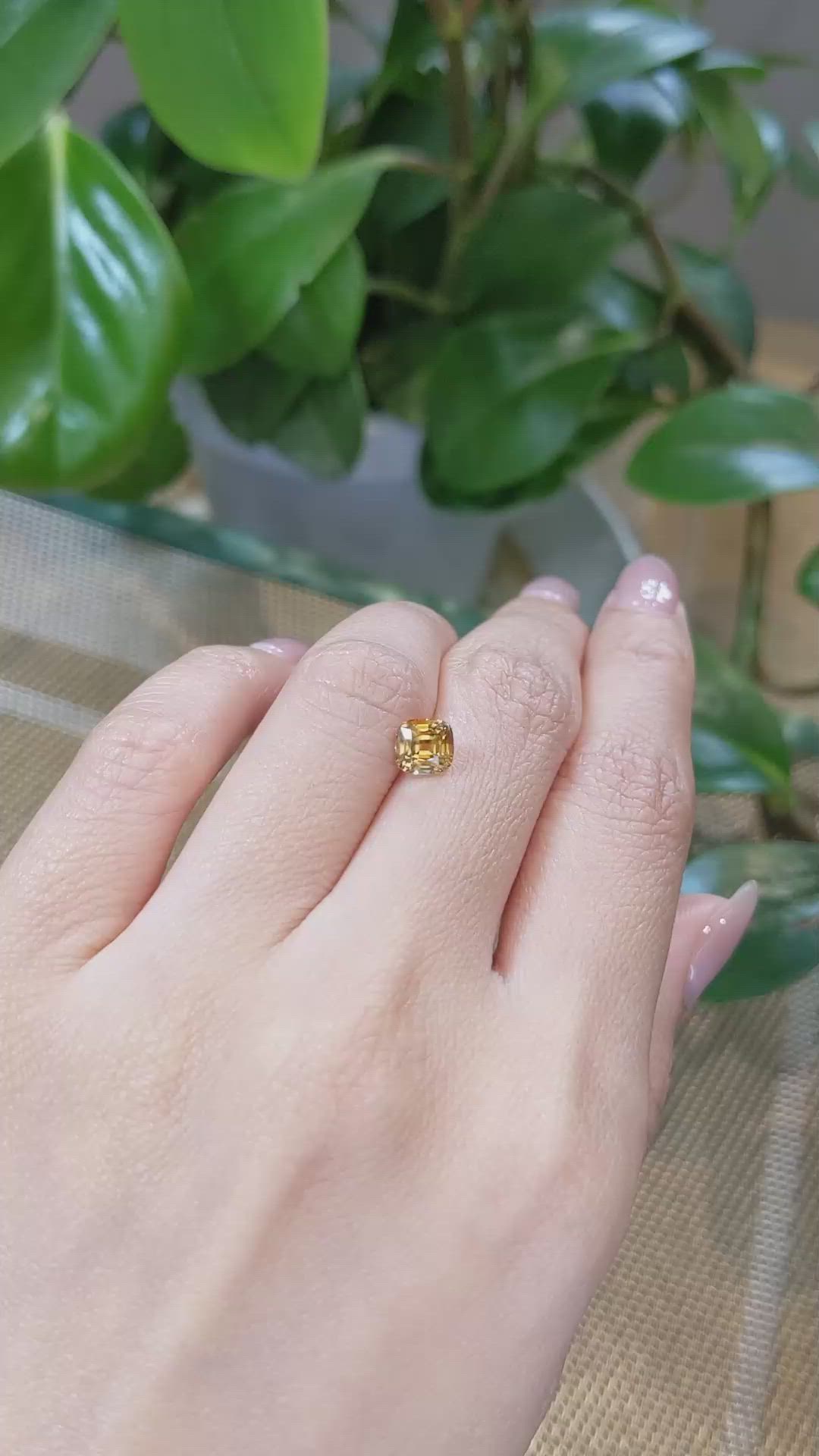 1.42 Ct. Yellowish Orange Sapphire from Montana Size Video