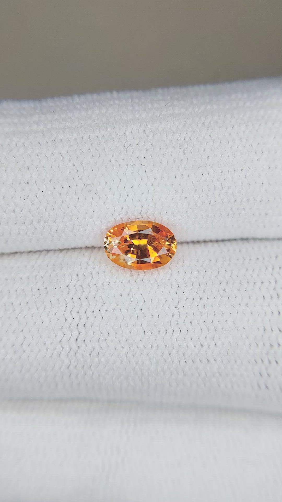0.85 Ct. Orange Sapphire from Montana Size Video