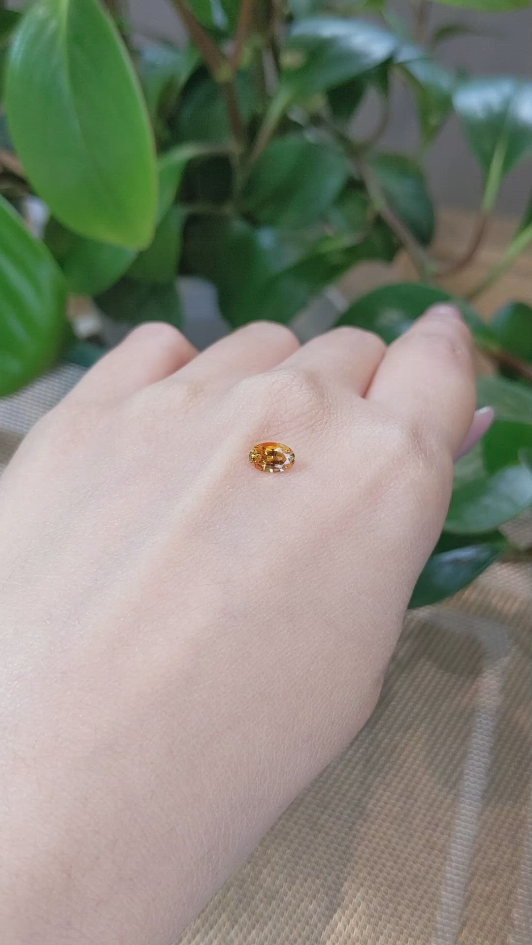 0.85 Ct. Orange Sapphire from Montana Size Video