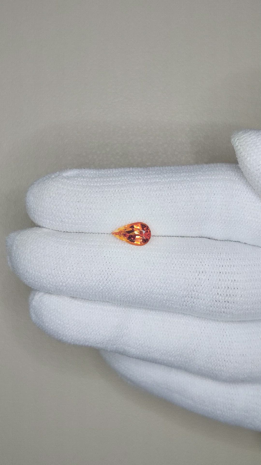 0.99 Ct. Orange Sapphire from Montana Size Video
