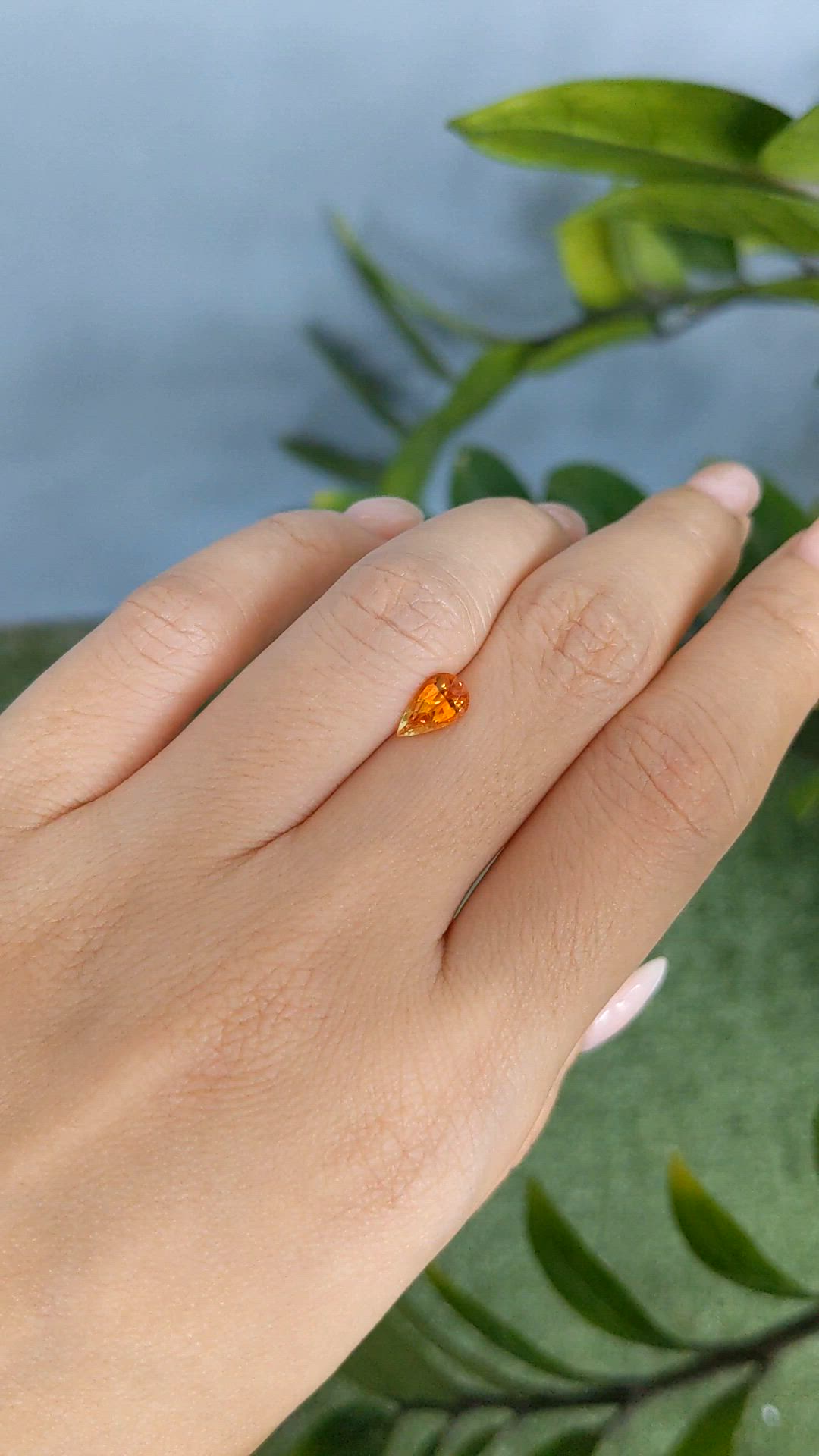 0.99 Ct. Orange Sapphire from Montana Size Video