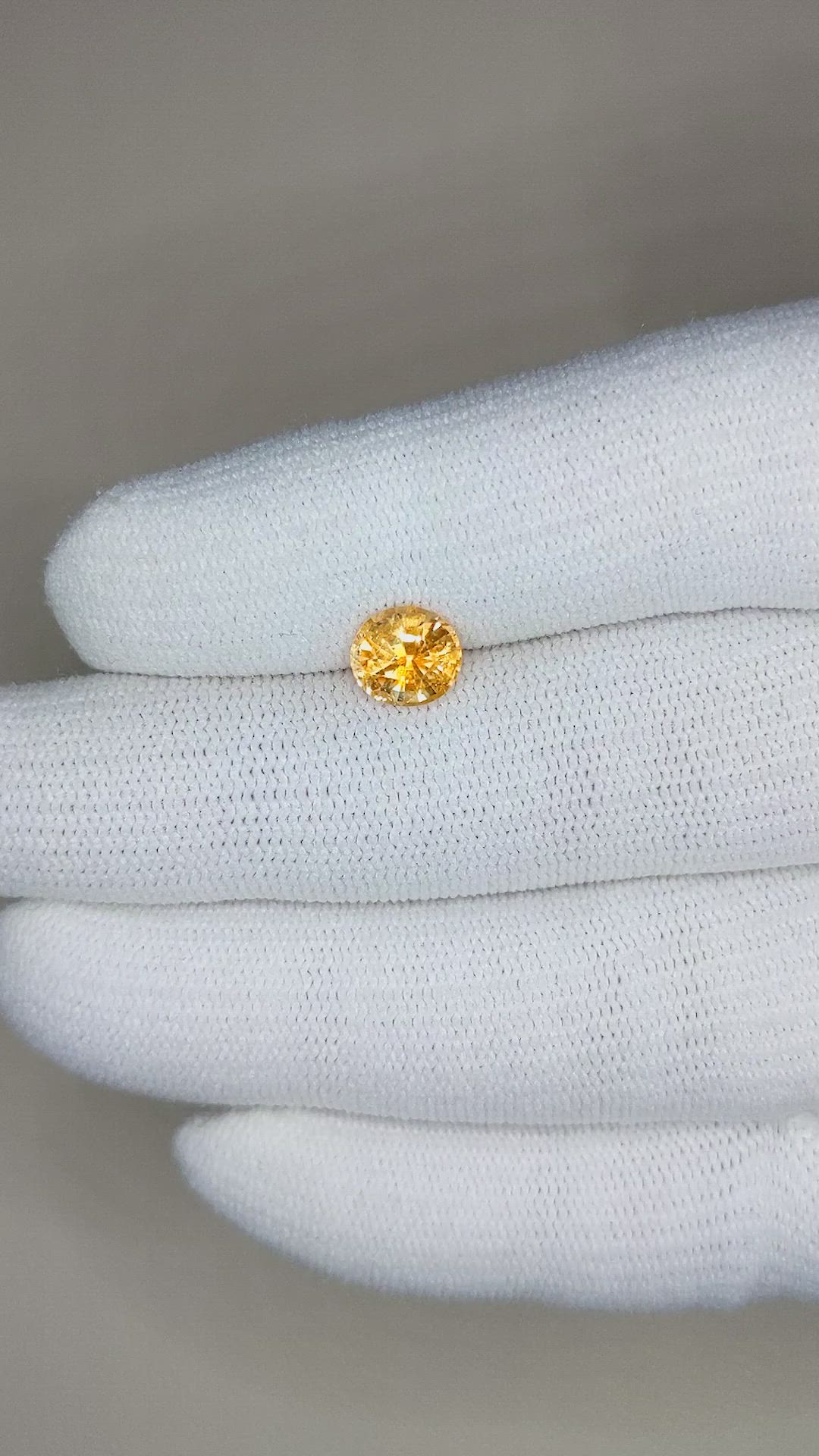 1.55 Ct. Yellow Sapphire from Montana Size Video