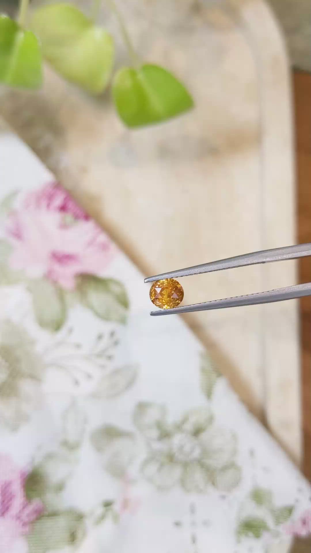 1.08 Ct. Yellowish Orange Sapphire from Montana Size Video