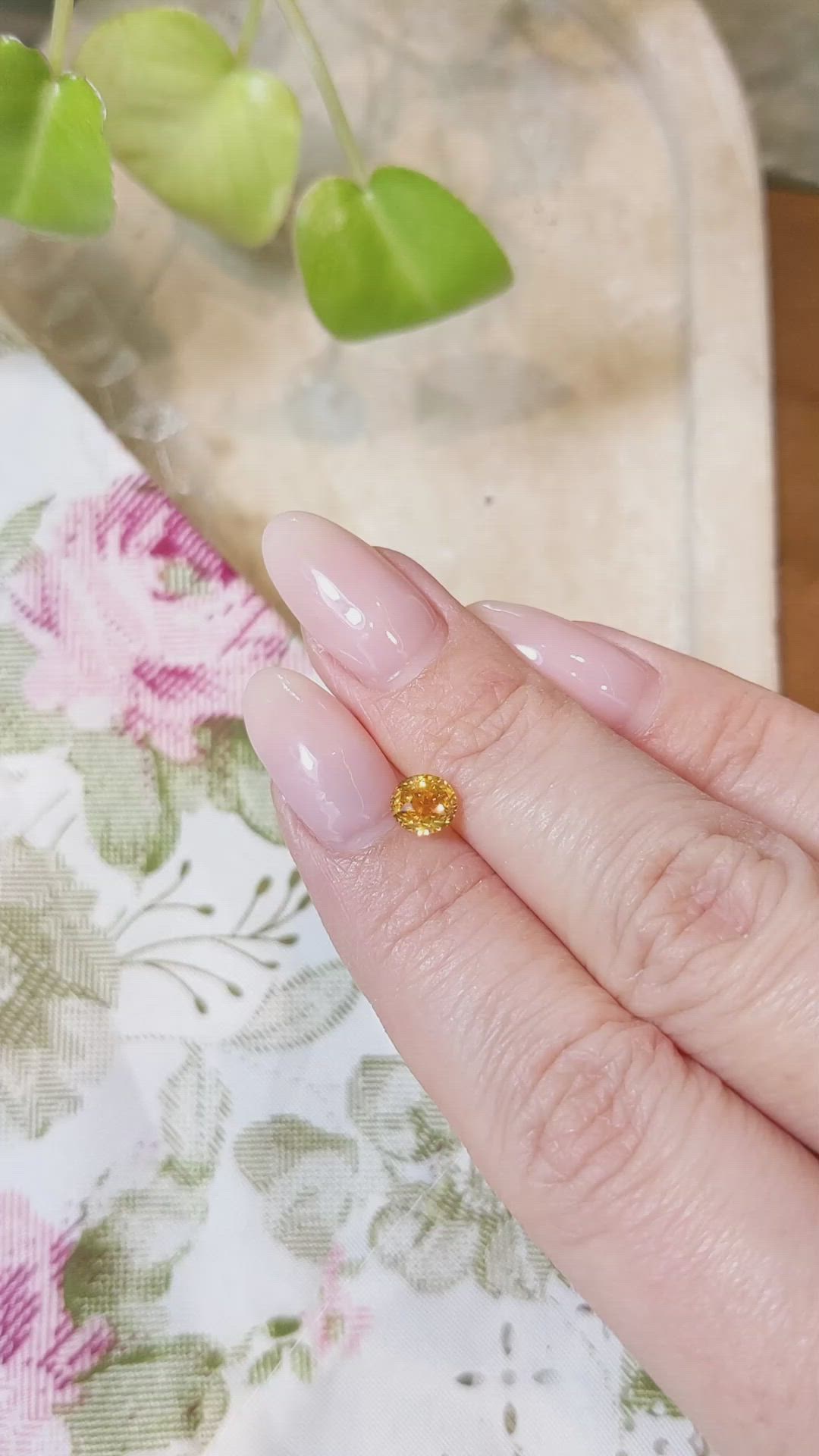 1.08 Ct. Yellowish Orange Sapphire from Montana Size Video