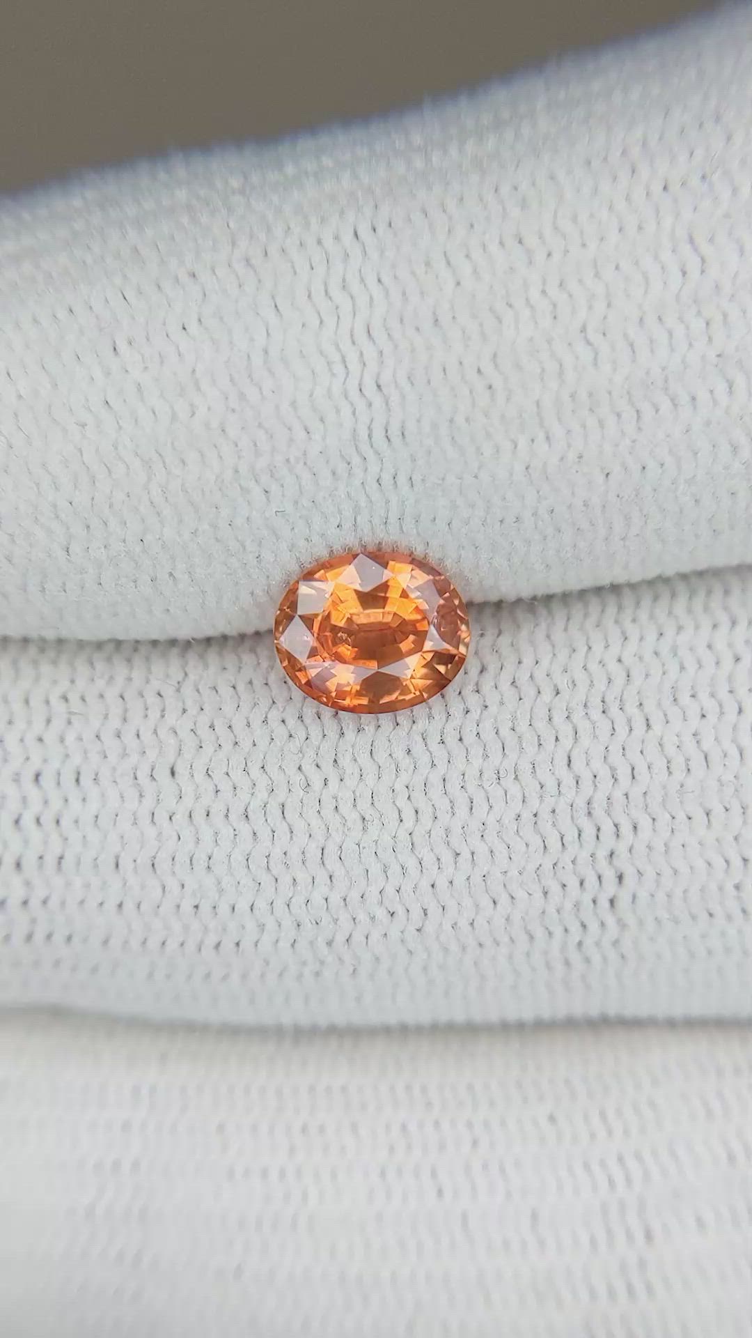 1.24 Ct. Orange Sapphire from Montana Size Video