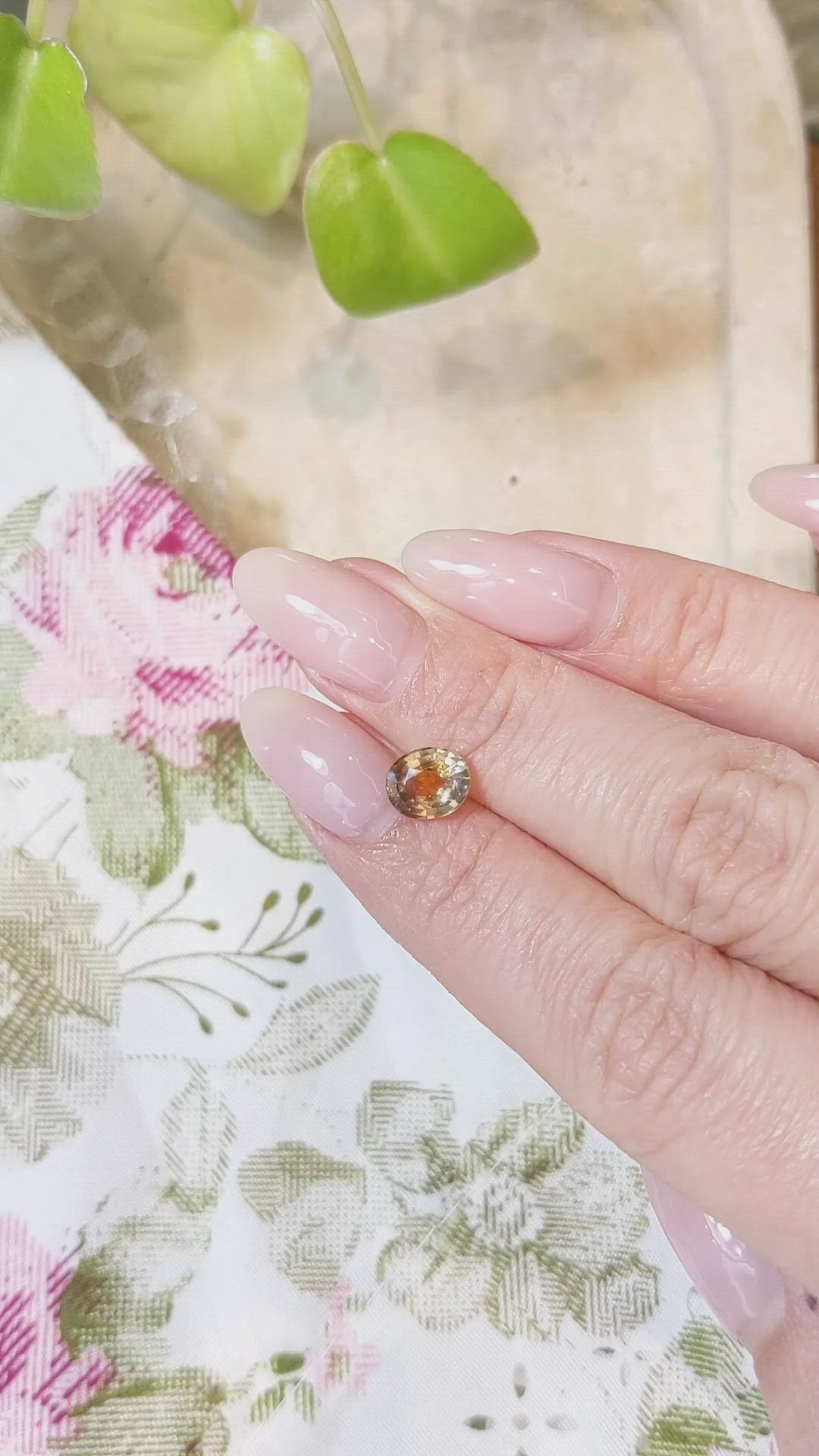 1.64 Ct. Yellowish Orange Sapphire from Montana Size Video