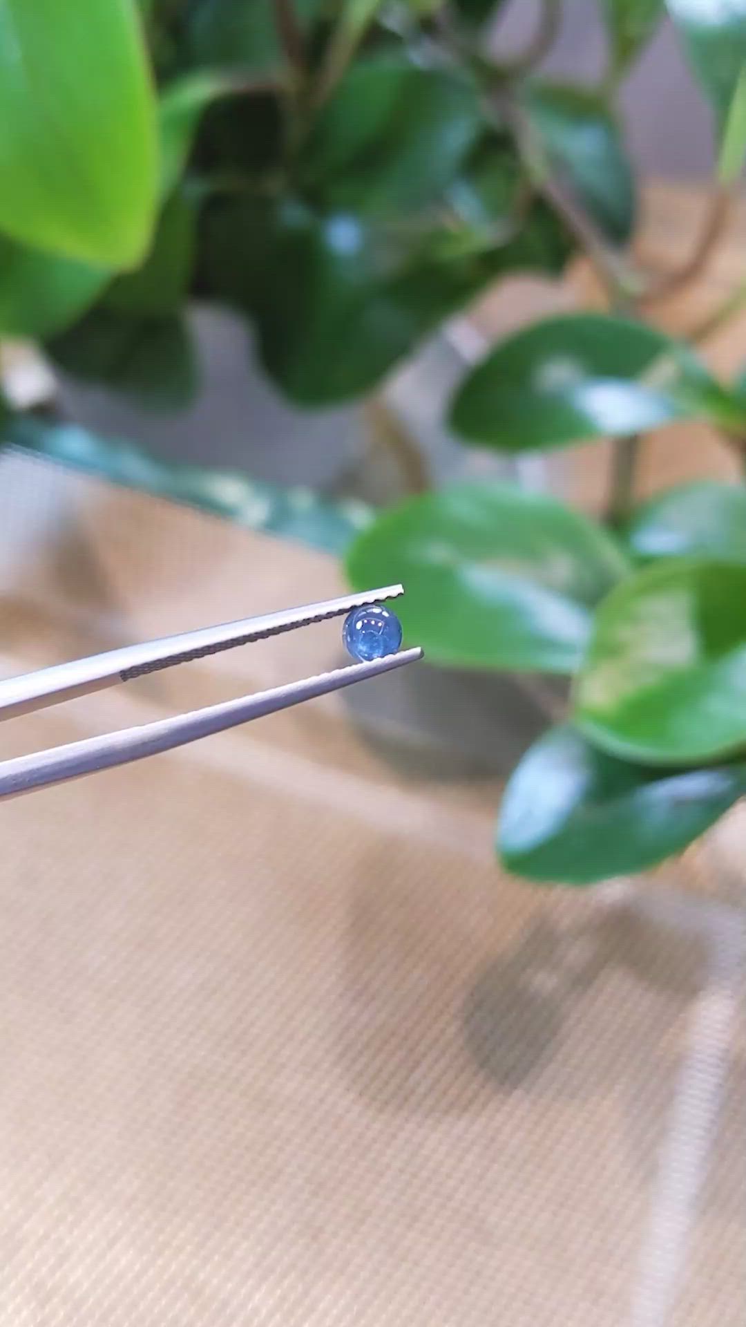0.44 Ct. Blue Cabochon Sapphire from Thailand Size Video